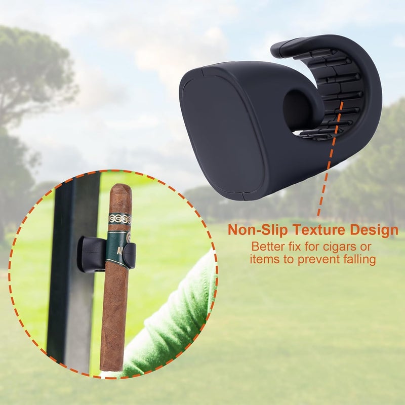 HMAZAE Magnetic Cigar Holder for Golf Cart, 2 Pack Universal Cigar Clip with Strong Magnet, Elasticity Silicone Stogie Accessories for Golfing Fishing Camping, Perfect Gifts for Men (Gray) - Image 5